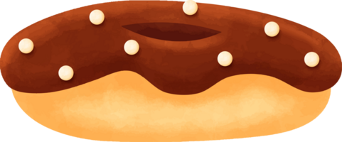 aquarelle Chocolat Donut illustration png