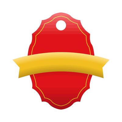 stickerr price red with ribbon yellow illustration