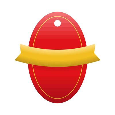 stickerr price red with ribbon yellow illustration