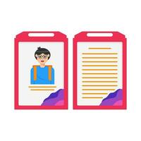 id card front and back view illustration vector