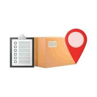 box, location with task list illustration vector