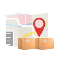 box, location with maps illustration vector