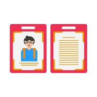 id card front and back view illustration vector