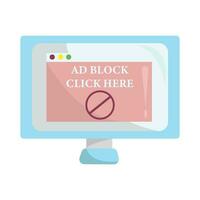 ads block computer  illustration vector