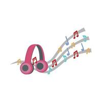 headphone with sound music illustration vector