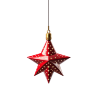 AI generated 3D red hanging Star isolated on a transparent background png