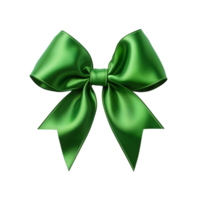 AI generated Green bow on a transparent background background png