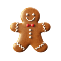 ai generado Navidad pan de jengibre hombre aislado en un transparente antecedentes png