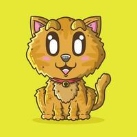 Cute happy orange Cat Cartoon vector illustration. Cat Vector Illustration