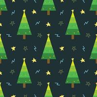 colorful christmas tree with green concept seamless pattern background for wrapping vector