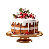 AI generated Delicious Decorative Cake Topped with Red Loop Bow for Any Celebration png