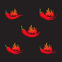 Red hot natural chili icon vector Illustration