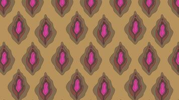 Seamless pattern with different type of female labia animation Loop Background. Video flat cartoon animation design element. 4K video footage