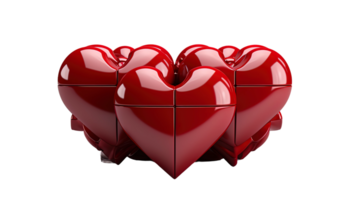 ai generato amore puzzle, cuore Giochi, romantico sfide clipart, cuore forma, san valentino giorno saluto carta concetto. madri giorno, anniversario disegno, trasparente sfondo png