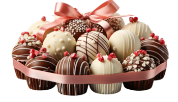 AI generated chocolates, Decadent Sweets, Delicious Delicacies PNG transparent background