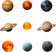 AI generated solar system realistic icon png