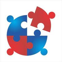 circle puzzle design vector logo