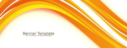 Abstract Yellow and orange color dynamic wave style banner design vector