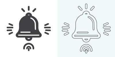 Christmas Bell Icon . Christmas Bell Icon. Notification bell icon for incoming inbox message. Vector ringing bell and notification number sign for alarm clock and smartphone application alert