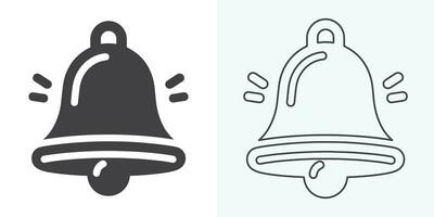 Christmas Bell Icon . Christmas Bell Icon. Notification bell icon for incoming inbox message. Vector ringing bell and notification number sign for alarm clock and smartphone application alert