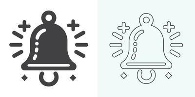 Christmas Bell Icon . Christmas Bell Icon. Notification bell icon for incoming inbox message. Vector ringing bell and notification number sign for alarm clock and smartphone application alert