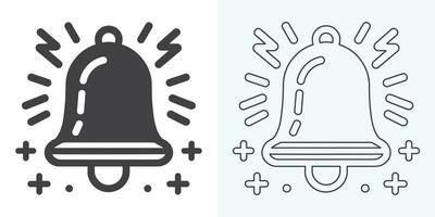 Christmas Bell Icon . Christmas Bell Icon. Notification bell icon for incoming inbox message. Vector ringing bell and notification number sign for alarm clock and smartphone application alert