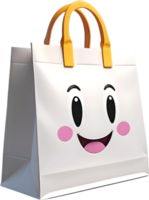 AI generated a white paper bag mockup png