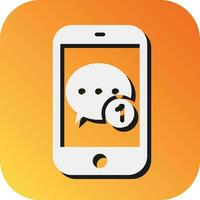 New Message Vector Glyph Gradient Background Icon For Personal And Commercial Use.