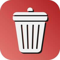 Dustbin Vector Glyph Gradient Background Icon For Personal And Commercial Use.