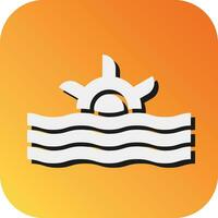 Tidal Power Vector Glyph Gradient Background Icon For Personal And Commercial Use.