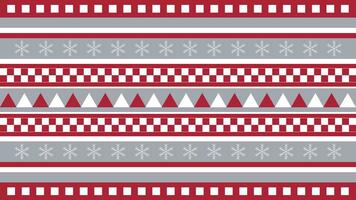 Christmas pattern with snowflakes and shapes, red and gray vector