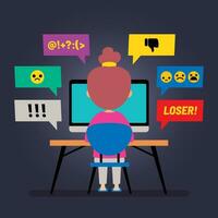 Cartoon Drawing Of Cyber Bullying vector