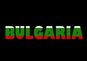 mundo bandera en letra Bulgaria plano diseño estilo vector ilustración