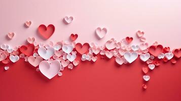 AI generated Greeting february 14 paper hearts quilling ai generated background image photo