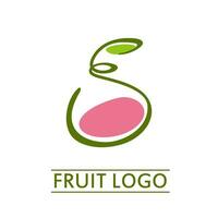 pink peach fruit juice logo abstract simple concept design vector illustration