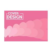 colorful soft pink love halftone gradient simple landscape cover design vector illustration