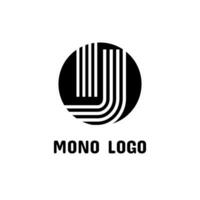 letra yo y j moderno monograma logo icono resumen sencillo concepto diseño vector ilustración