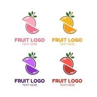 Fruta rebanada jugo logo sencillo concepto diseño vector ilustración