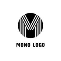 letra metro moderno monograma logo icono resumen sencillo concepto diseño vector ilustración