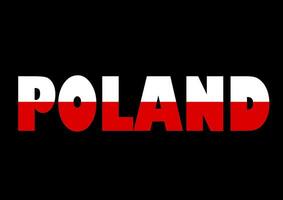 World Flag on letter Poland flat design style vector illustration