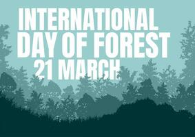 international day of forest awareness nature conservation poster concept design vector illustration