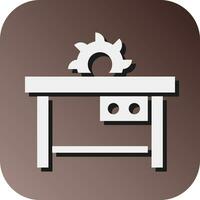 Table Saw Vector Glyph Gradient Background Icon For Personal And Commercial Use.