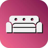 Sofa Vector Glyph Gradient Background Icon For Personal And Commercial Use.