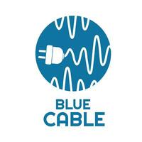 azul eléctrico cable logo concepto diseño vector ilustración