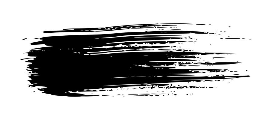 Black brush stroke on white background