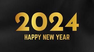 2024 Happy New Year on dark silk background vector