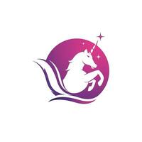 Ilustración de vector de icono de logotipo de unicornio