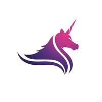 Ilustración de vector de icono de logotipo de unicornio