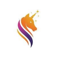 Ilustración de vector de icono de logotipo de unicornio