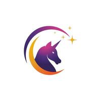 Ilustración de vector de icono de logotipo de unicornio